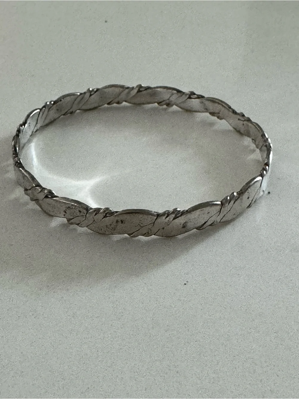 Vintage Sterling Silver Signed 925 Mexico Bangle Bracelet 2-5/8